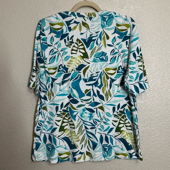 Chico's 100% Pima Cotton Palms Everyday V-neck Short Sleeves Tee, Sz Large - Picture 6 of 11